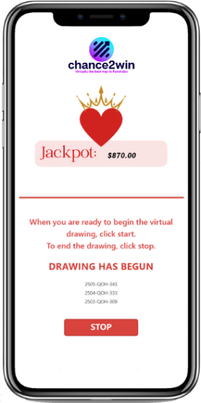 Queen of Hearts online raffle